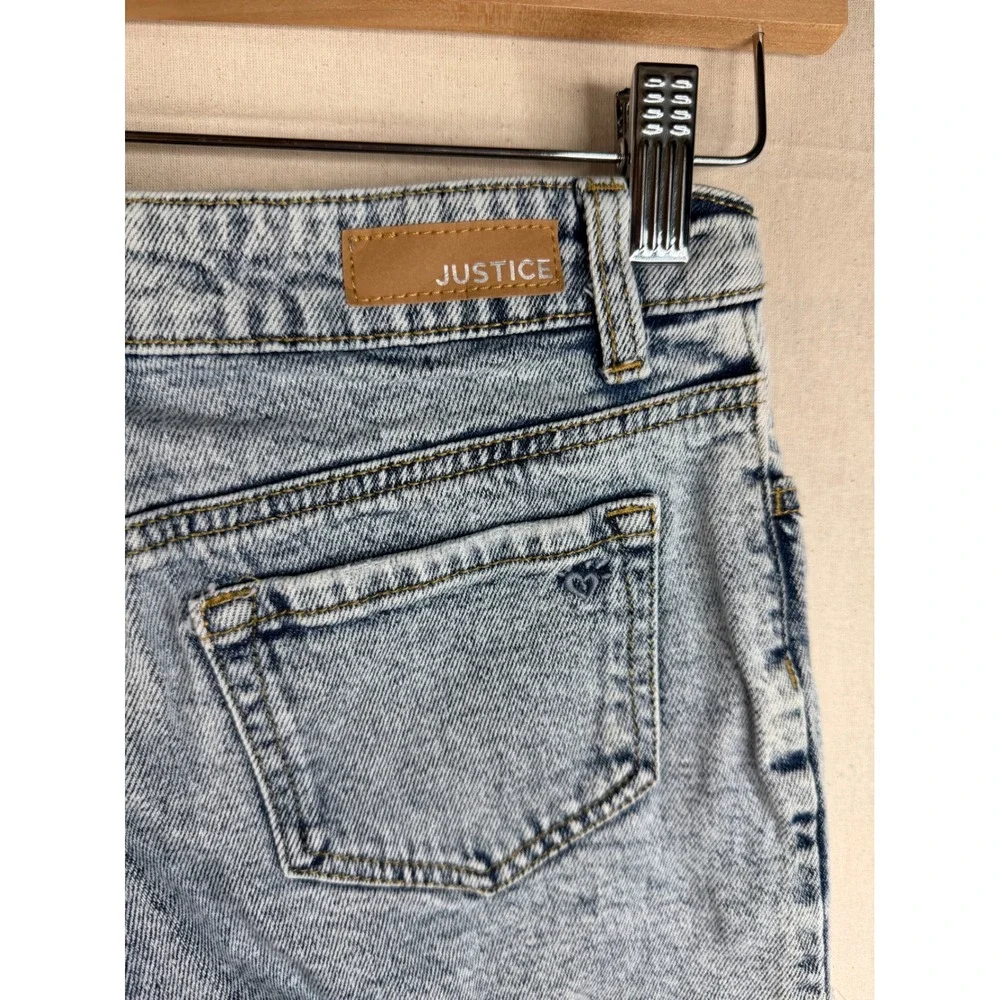 Justice Girls Distressed Shorts size 10 Light Blue‎ Wash